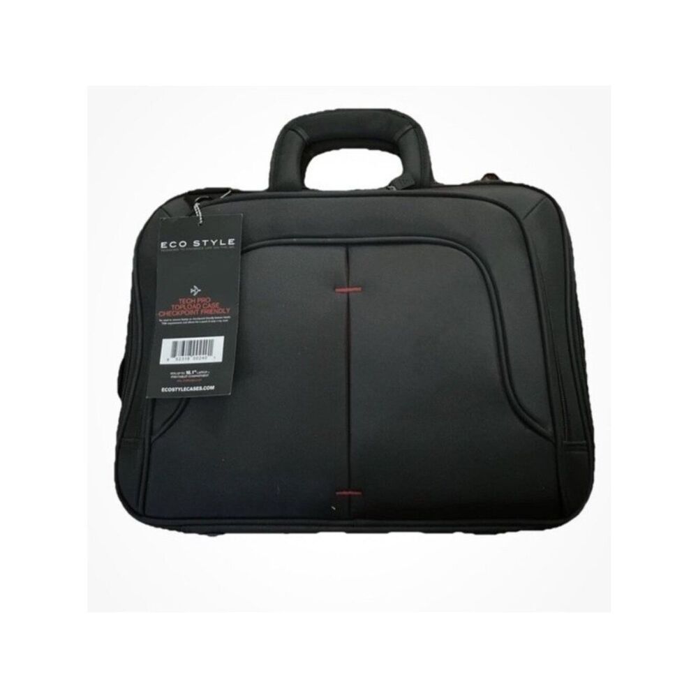 Eco Style Black Neoprene Tech Pro Case Topload LapTop Bag Checkpoint Friendly NW